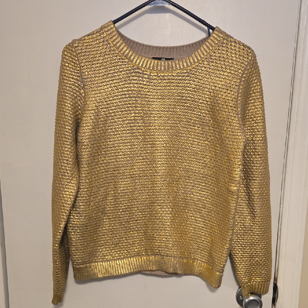 H&M Gold Women's Crew Neck Sweater
